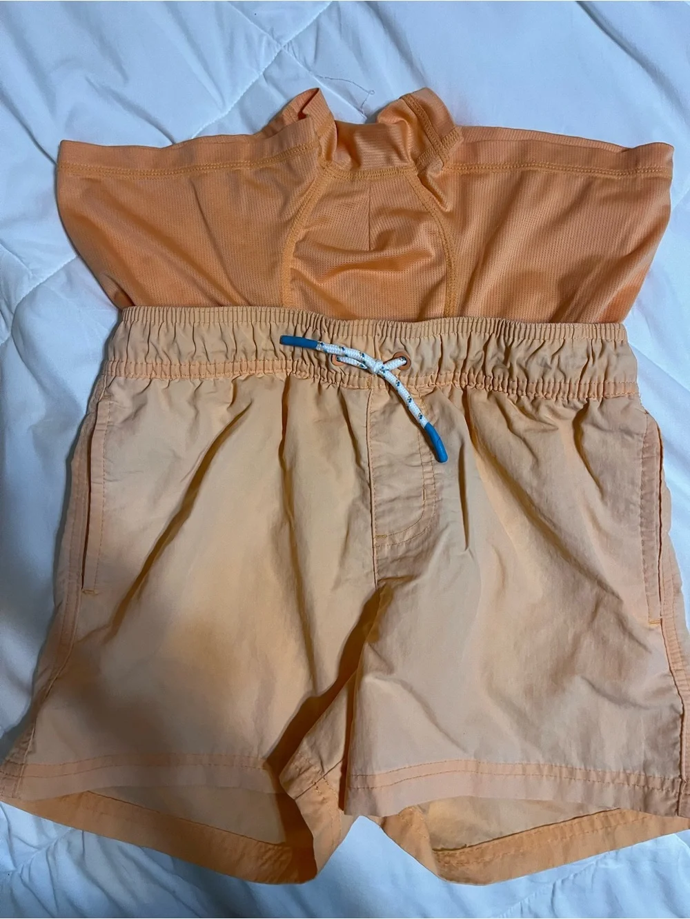 art class Peach Elastic Waist Kids Swim Trunks
